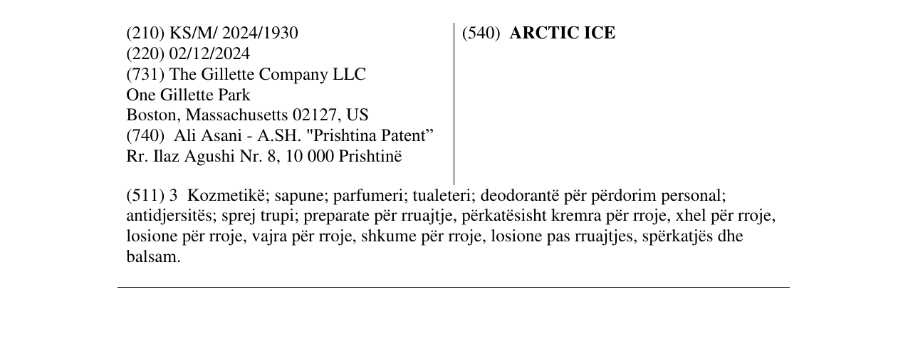 Zëri i markës ARCTIC ICE në buletin