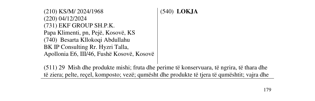 Zëri i markës LOKJA në buletin
