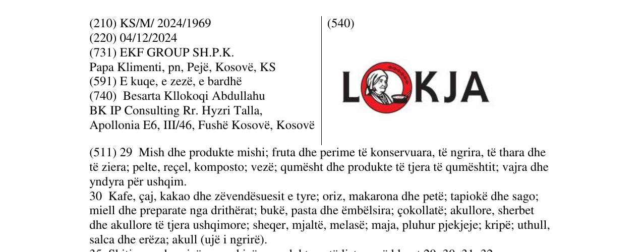 Zëri i markës LOKJA në buletin