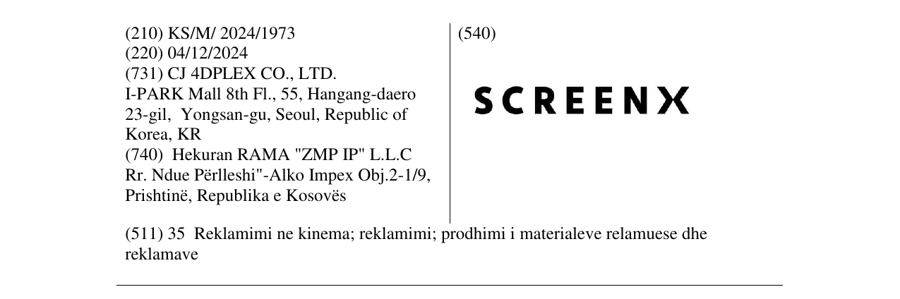 Zëri i markës SCREENX në buletin