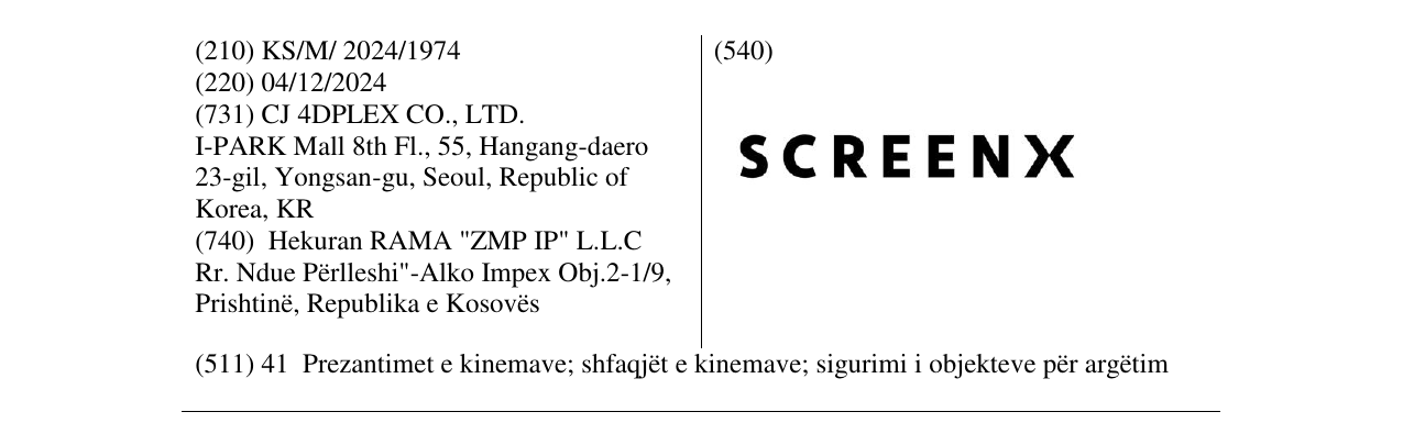 Zëri i markës SCREENX në buletin