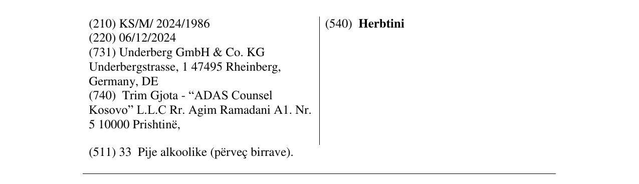 Zëri i markës Herbtini në buletin