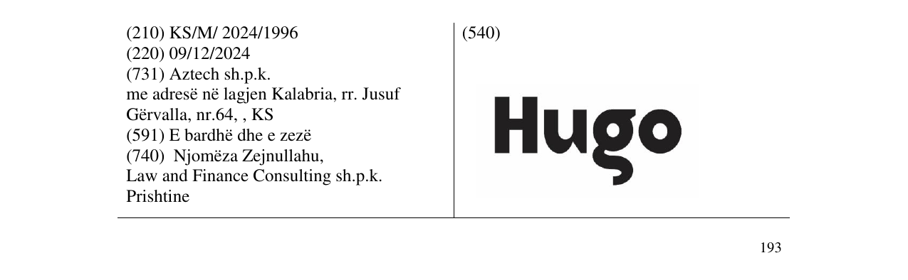 Zëri i markës Hugo në buletin