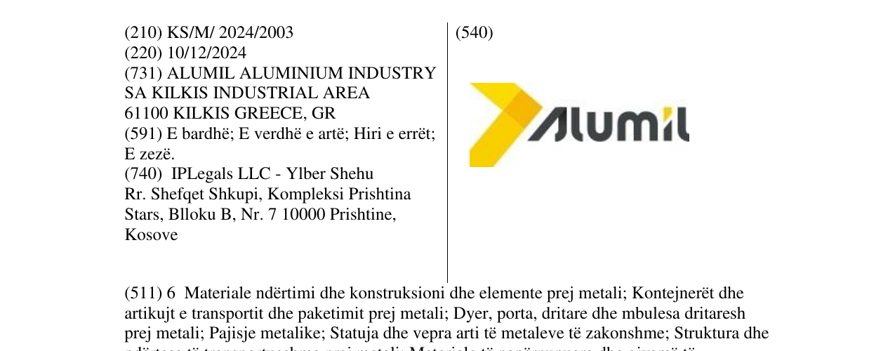 Zëri i markës Alumil në buletin