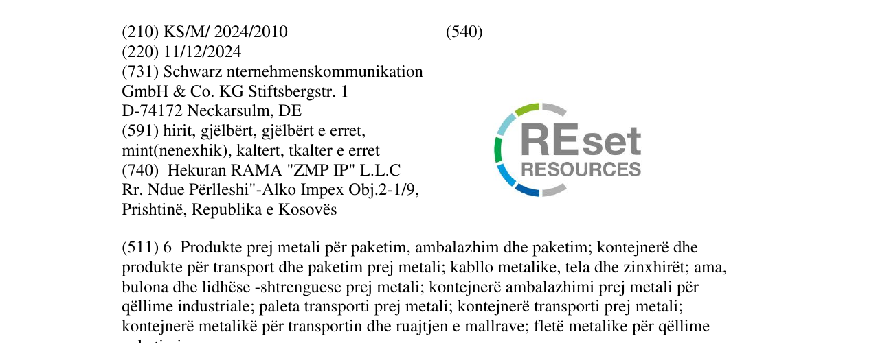 Zëri i markës REset RESOURCES në buletin