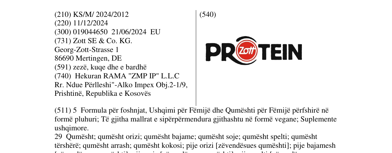 Zëri i markës PROTEIN në buletin