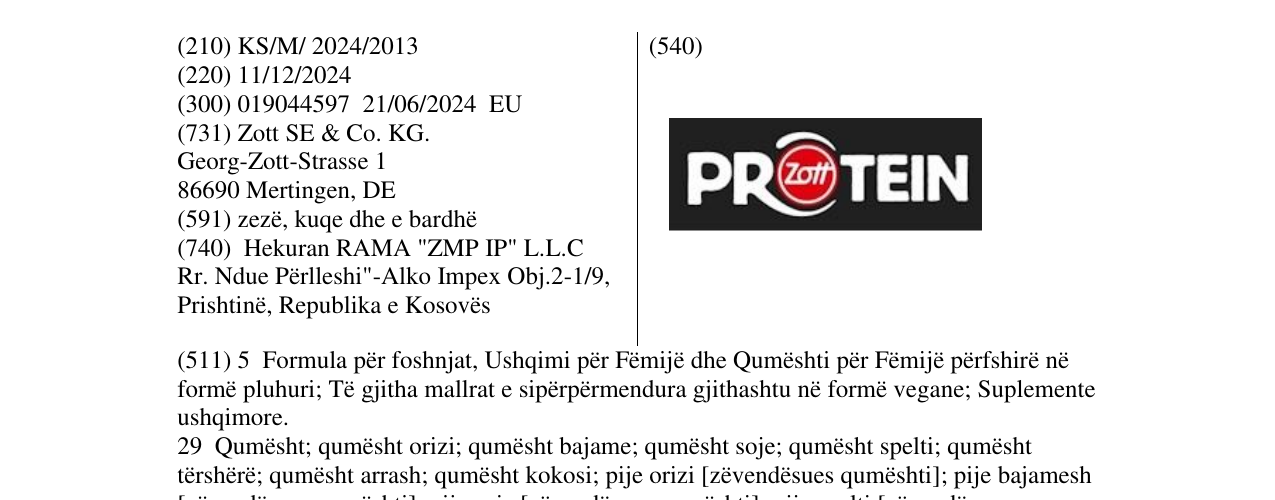 Zëri i markës PROTEIN në buletin