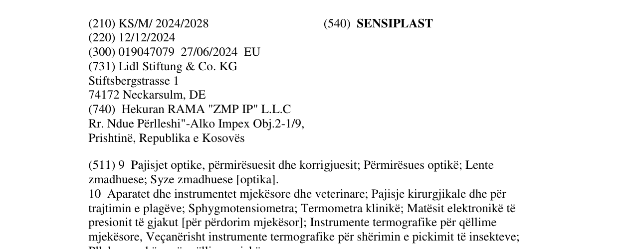 Zëri i markës SENSIPLAST në buletin