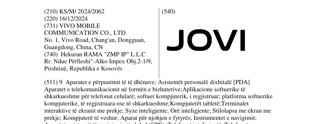 Zëri i markës JOVI në buletin