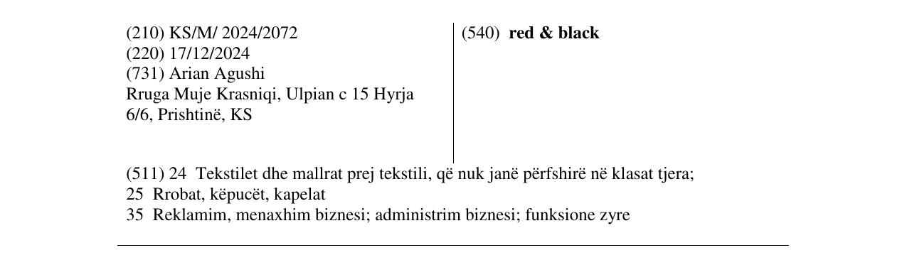 Zëri i markës red & black në buletin