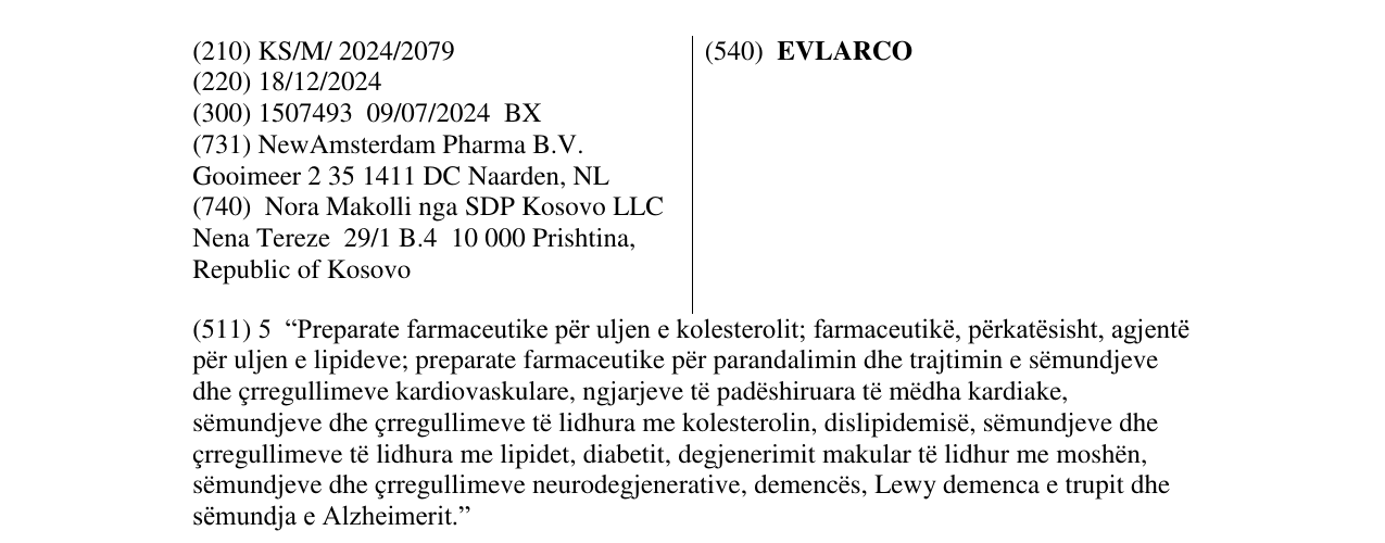 Zëri i markës EVLARCO në buletin