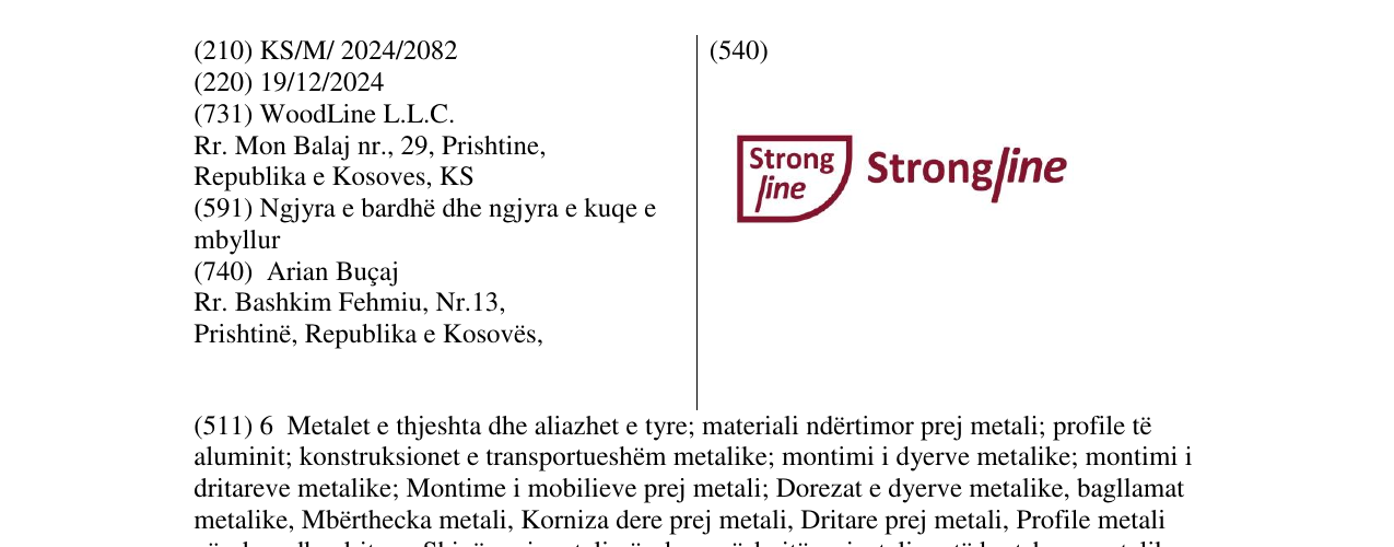 Zëri i markës Strong line në buletin