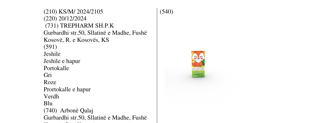 Zëri i markës HOPA VITAMIN C 100mg në buletin