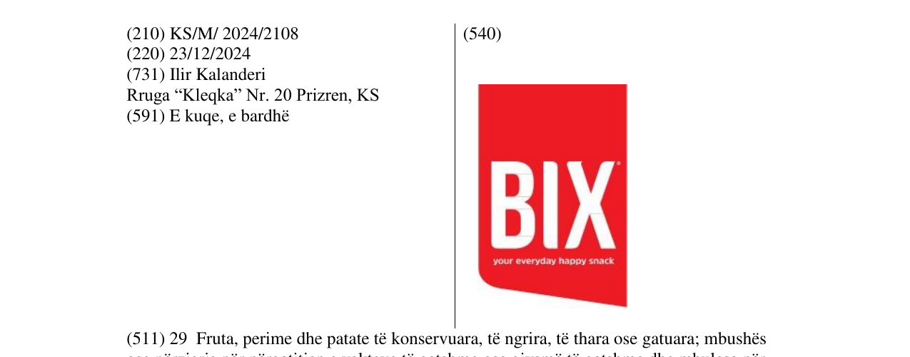 Zëri i markës BIX në buletin