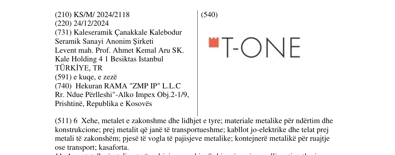 Zëri i markës T-ONE në buletin
