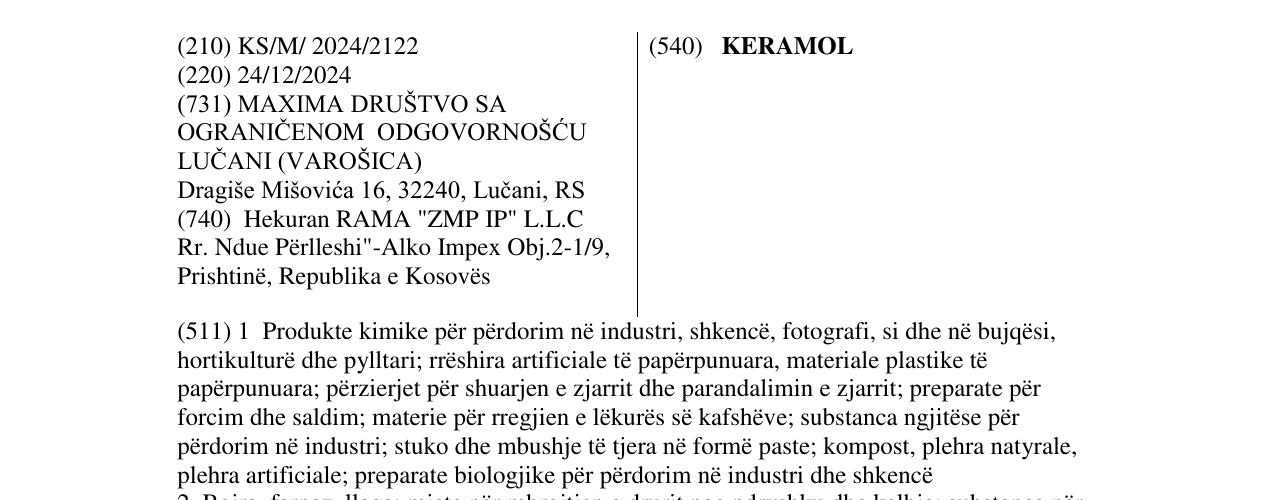 Zëri i markës KERAMOL në buletin