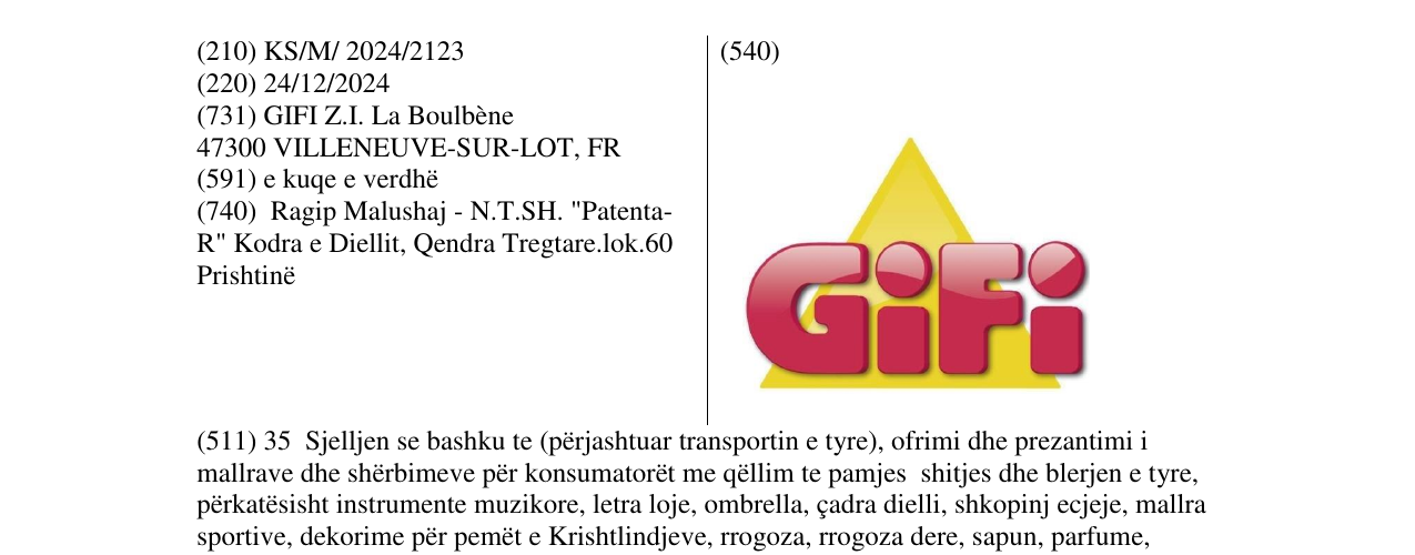 Zëri i markës GiFi në buletin