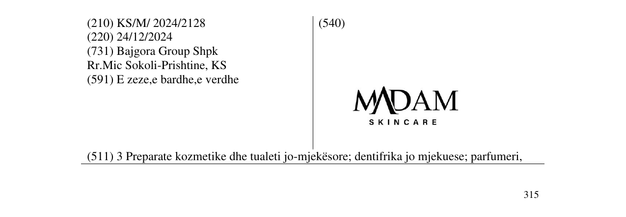 Zëri i markës MADAM SKINCARE në buletin