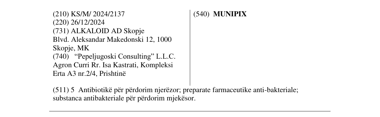 Zëri i markës MUNIPIX në buletin