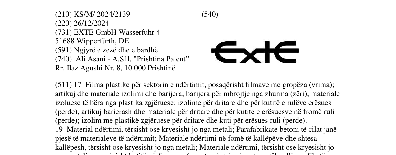 Zëri i markës Exte në buletin
