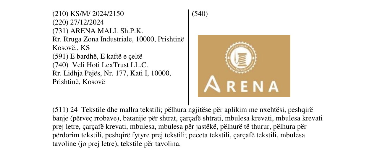 Zëri i markës ARENA në buletin