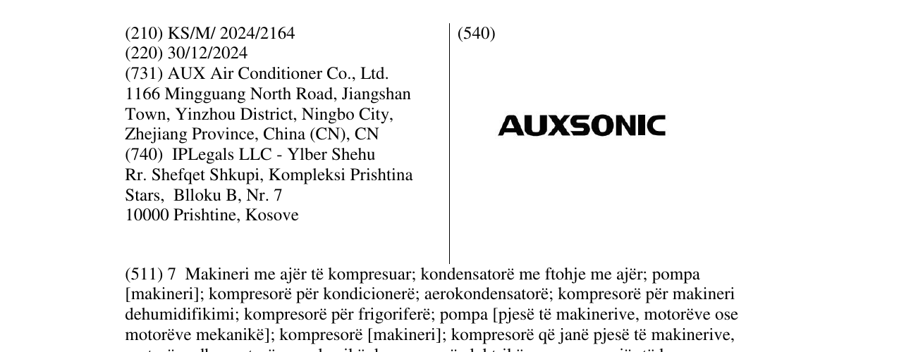 Zëri i markës AUXSONIC në buletin