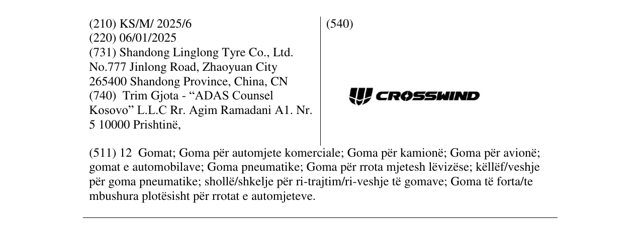 Zëri i markës CROSSWIND në buletin
