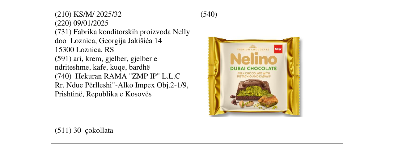 Zëri i markës Nelino në buletin