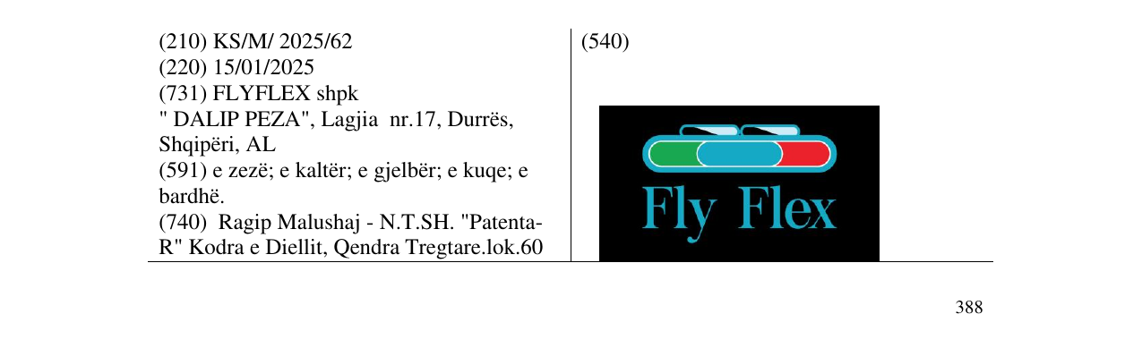 Zëri i markës Fly Flex në buletin