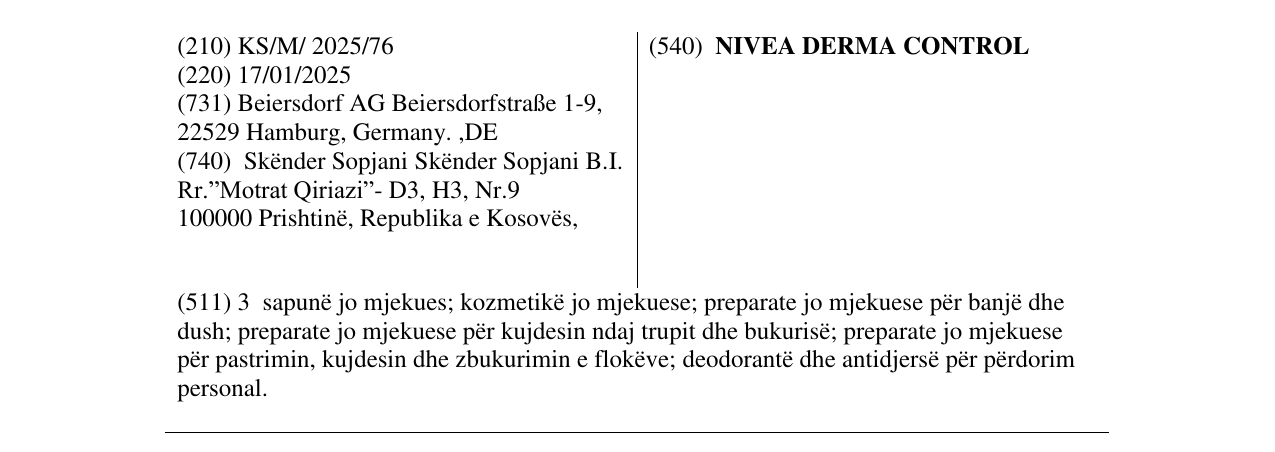Zëri i markës NIVEA DERMA CONTROL në buletin