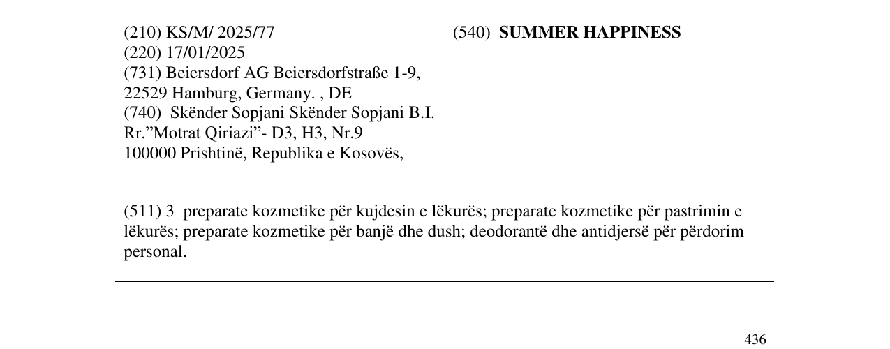 Zëri i markës SUMMER HAPPINESS në buletin