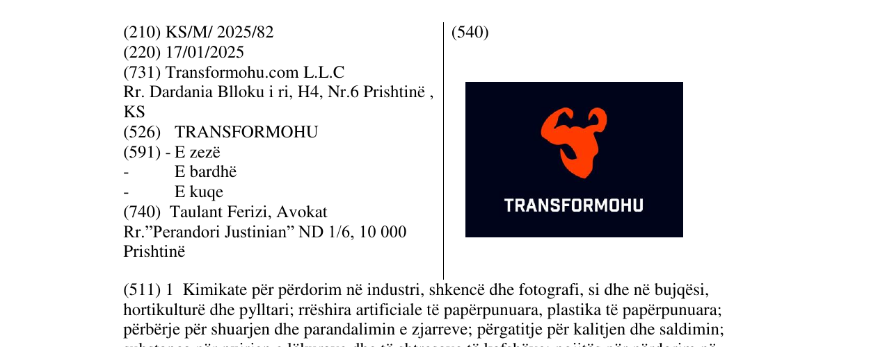 Zëri i markës TRANSFORMOHU në buletin