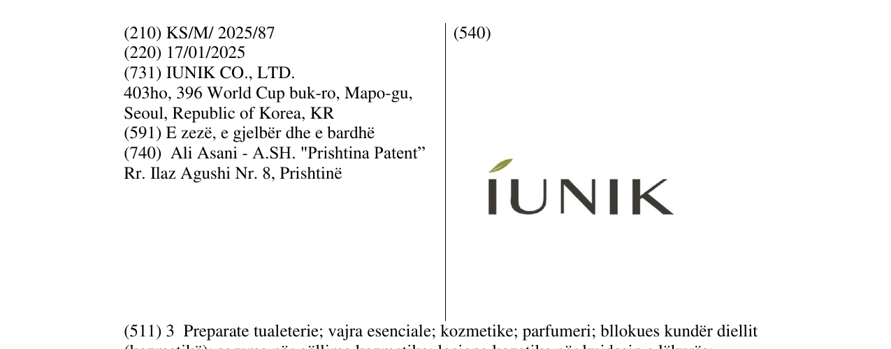 Zëri i markës IUNIK në buletin