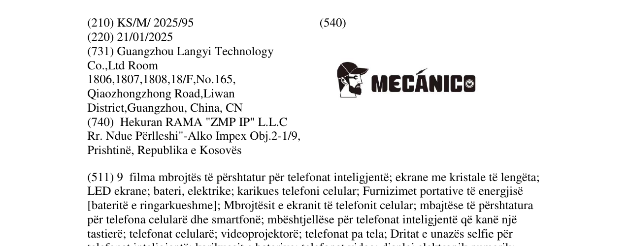 Zëri i markës MECANICO në buletin
