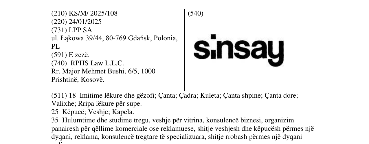 Zëri i markës sinsay në buletin