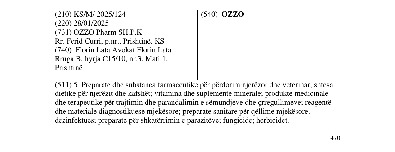 Zëri i markës OZZO në buletin