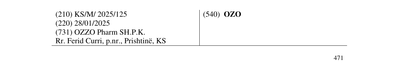 Zëri i markës OZO në buletin