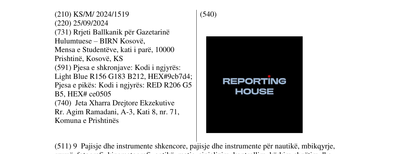 Zëri i markës REPORTING HOUSE në buletin
