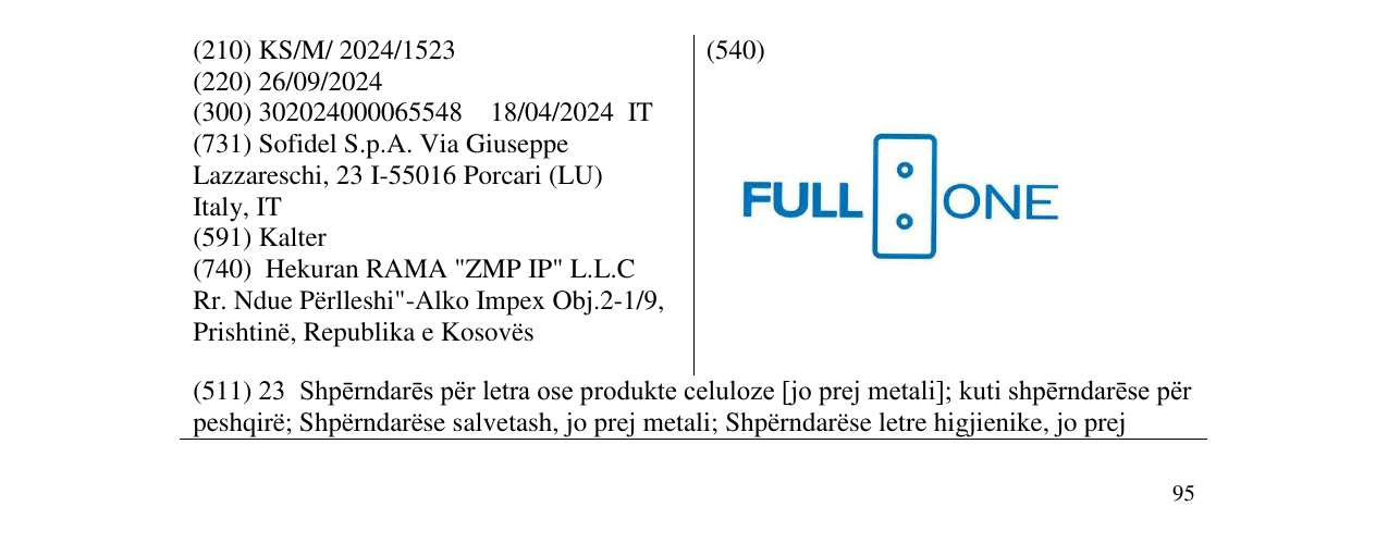 Zëri i markës FULL ONE në buletin