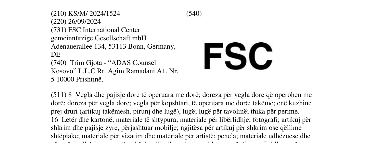 Zëri i markës FSC në buletin