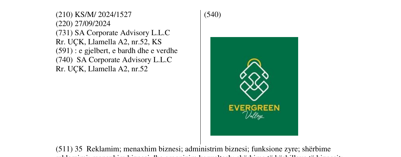 Zëri i markës EVERGREEN në buletin