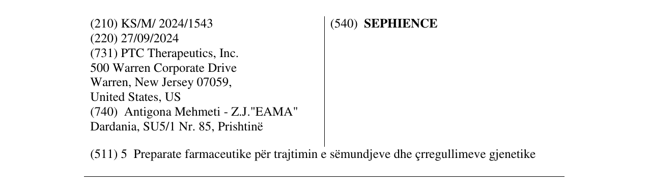 Zëri i markës SEPHIENCE në buletin