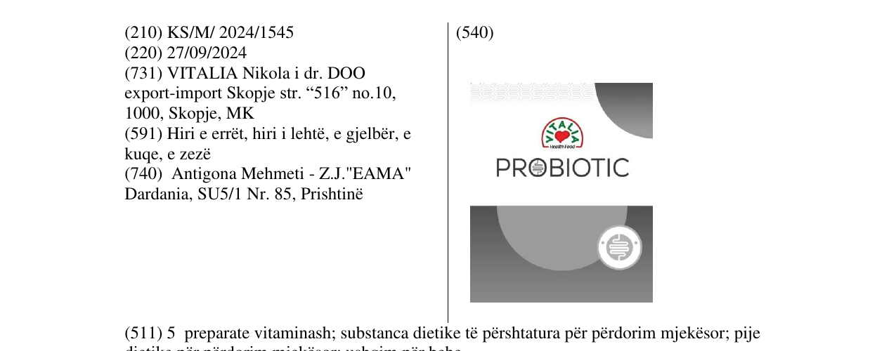 Zëri i markës PROBIOTIC në buletin