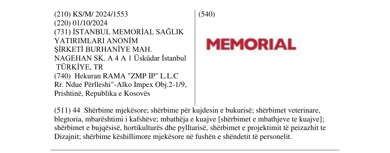 Zëri i markës MEMORIAL në buletin