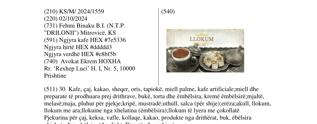 Zëri i markës LLOKUM në buletin