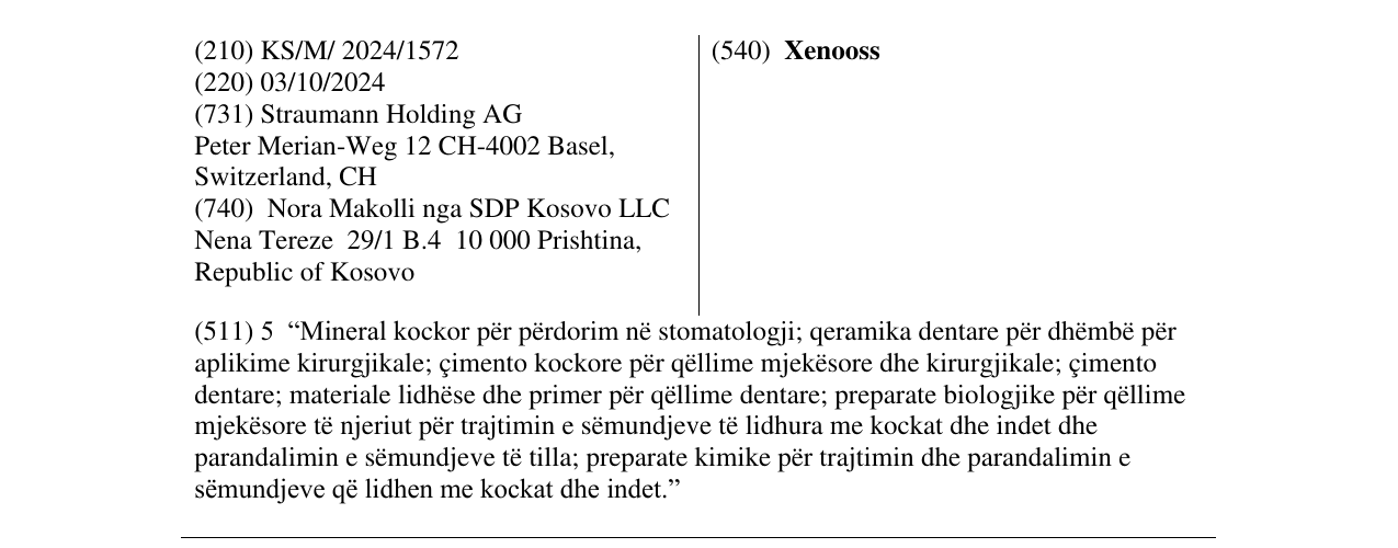 Zëri i markës Xenooss në buletin