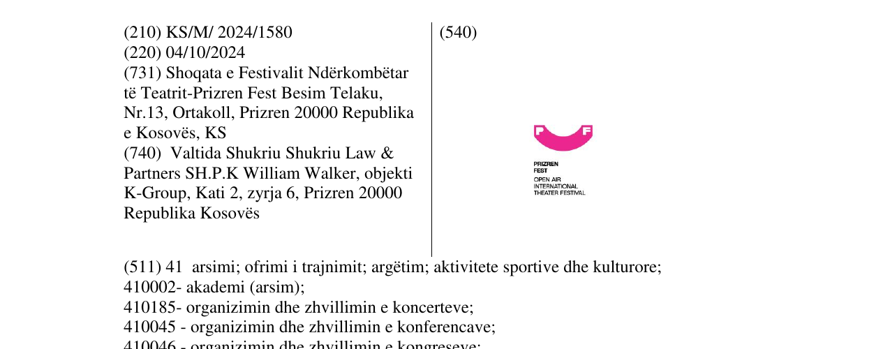 Zëri i markës PRIZREN FEST në buletin