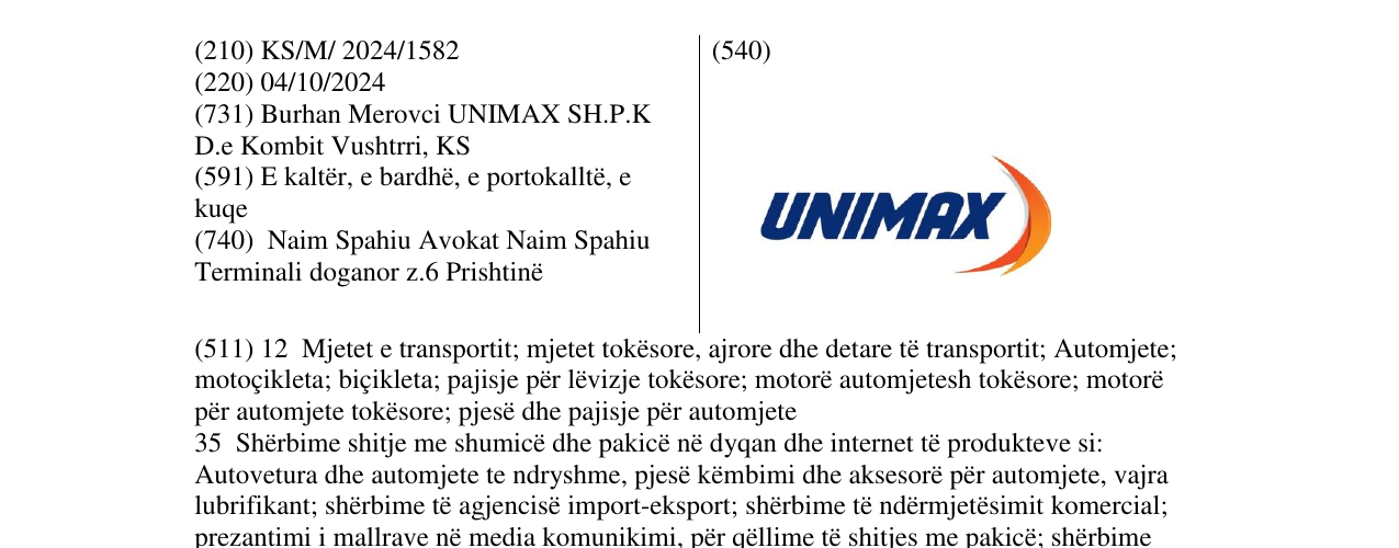Zëri i markës UNIMAX në buletin