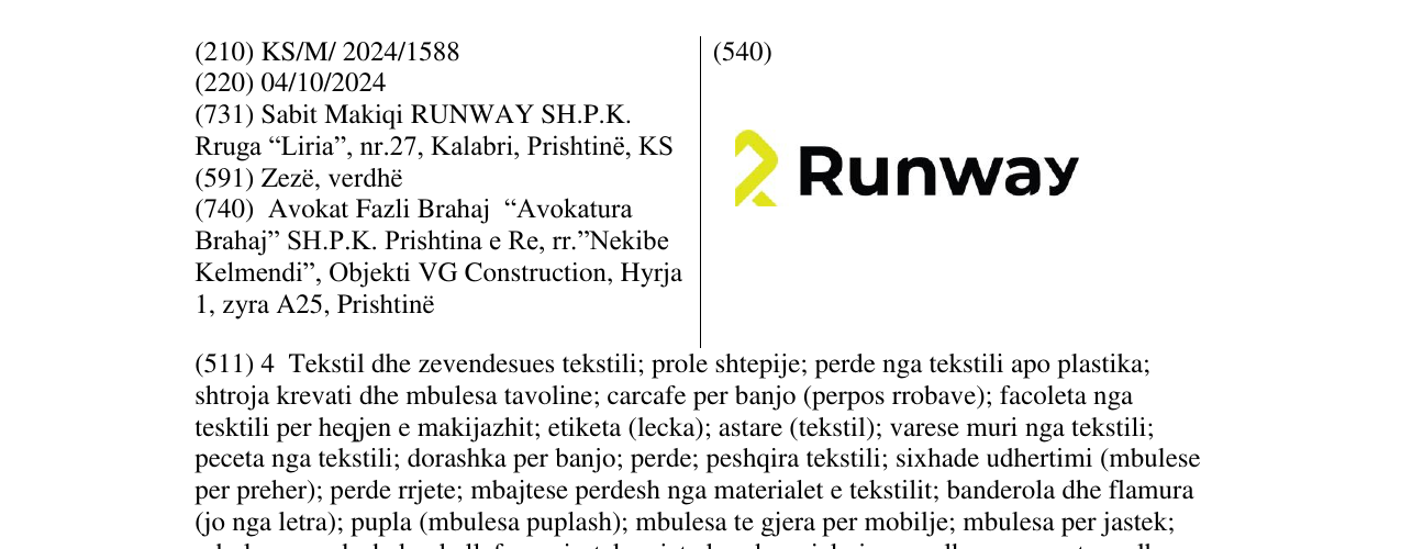 Zëri i markës Runway në buletin
