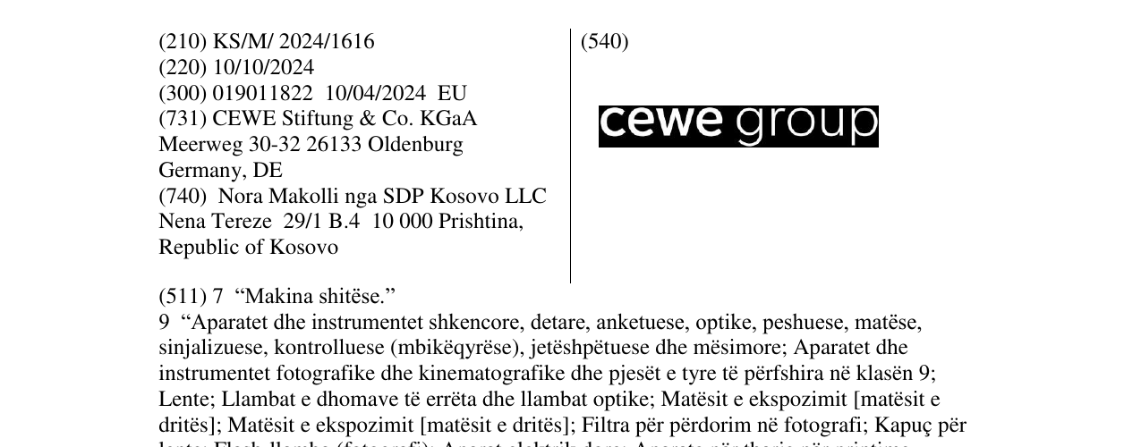 Zëri i markës cewe group në buletin